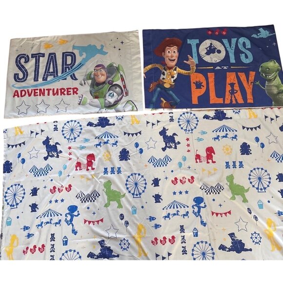 Disney Pixar Toy Story 4 Full Size Bedding Set Fitted & Flat Sheet 2 Pillowcases - Picture 1 of 14